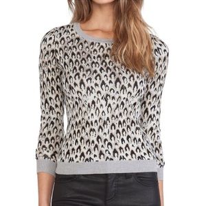 DVF // animal print metallic sweater XXS-XS EUC